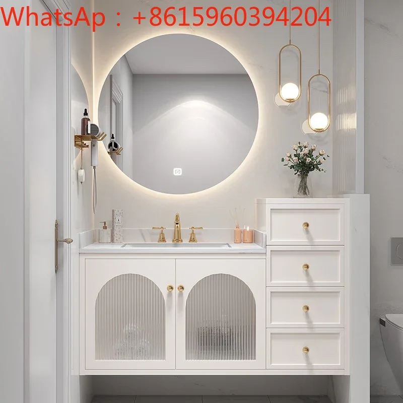 Nội Thất Phòng Tắm Vanit Chậu Tủ Bộ Đèn Sang Trọng Thông Minh Mẹ chồng Đôi Cao Thấp Bàn Chậu Rửa Từ Sàn đến Trần