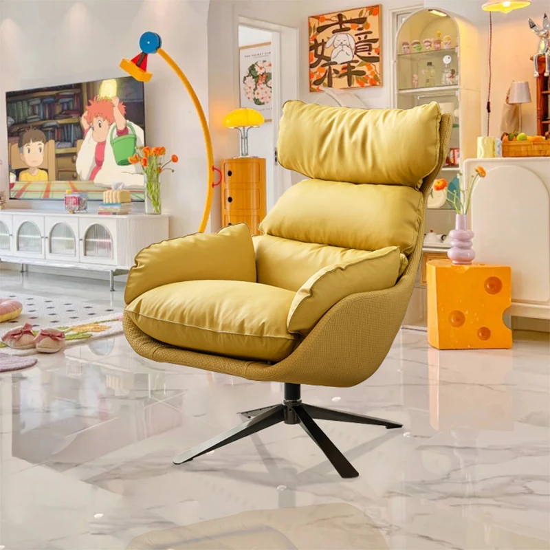 Ghế Phòng Khách Thanh Lịch màu vàng Phòng họp xoay sang trọng Ghế phòng khách Thiết kế Fauteuil độc đáo Nội thất khách sạn