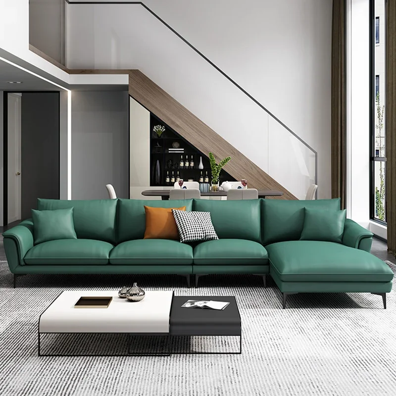 Da Mặt Cắt Sofa Lớn Đơn Giản Tiếp Nhận Pouf Công Thái Học Sofa Bắc Âu Cổ Điển Hiện Đại Phòng Chờ Divani Soggiorno Nội Thất Gia Đình