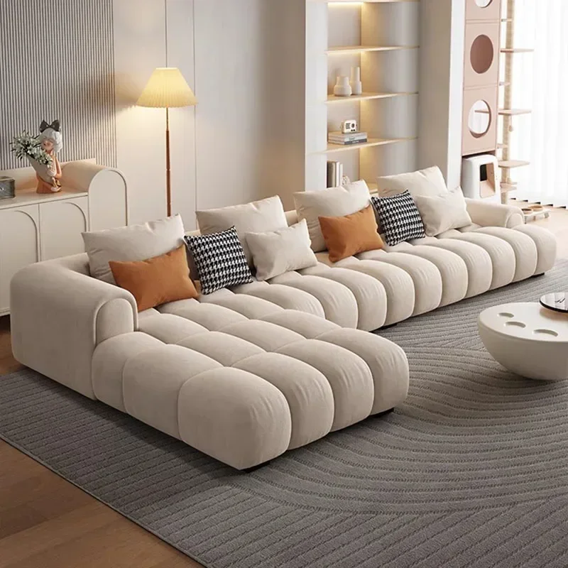 Phòng Khách Bắc Âu Sofa Lười Thoải Mái Mô Đun Đơn Giản Sofa 3 Chỗ Chống Bẹp Đầu Đậu Túi Ghế Ăn Muebles Nội Thất Gia Đình