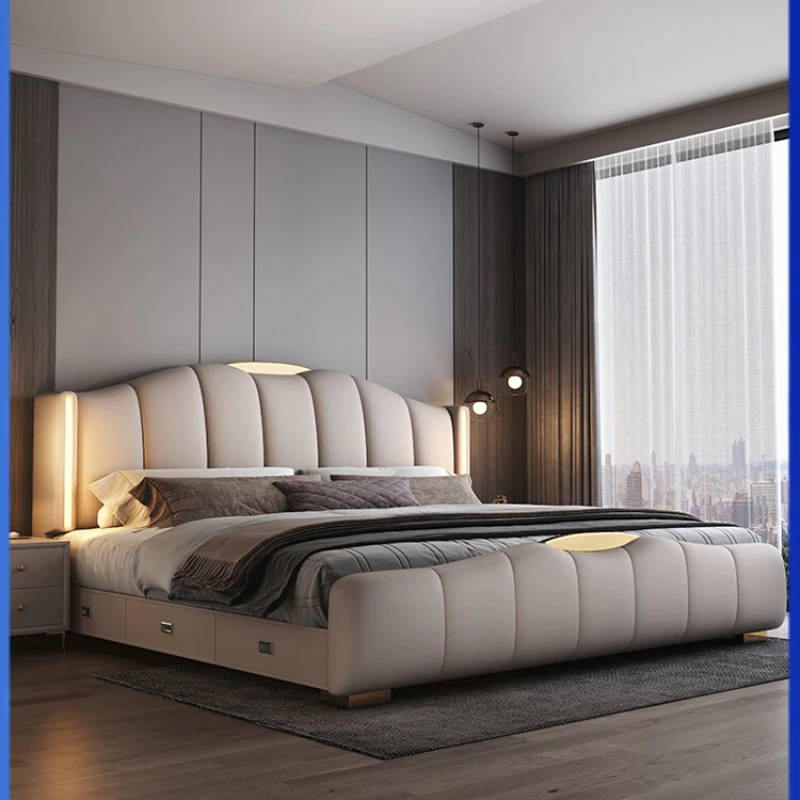 Khung sang trọng Giường đôi King Size Phòng khách hiện đại Khung Giường đôi Khách sạn Queen Công chúa Cama De Casal Nội thất phòng ngủ