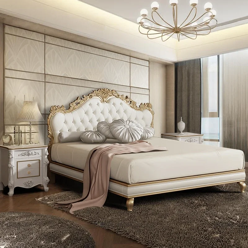 Sang trọng Trẻ Em Giường Đôi Hiện Đại Whitr King Cô Gái Đầu Giường Giường Đôi Gỗ Bé Trai Ngủ Letti Matrimoniali Nội Thất Phòng Ngủ