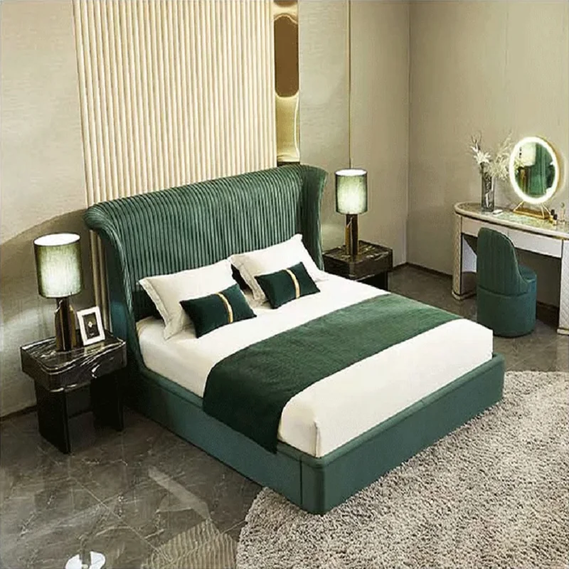 Giường đôi biệt thự da cao cấp 1,8m hiện đại sang trọng Phòng ngủ chính giường cưới tùy chỉnh cao cấp