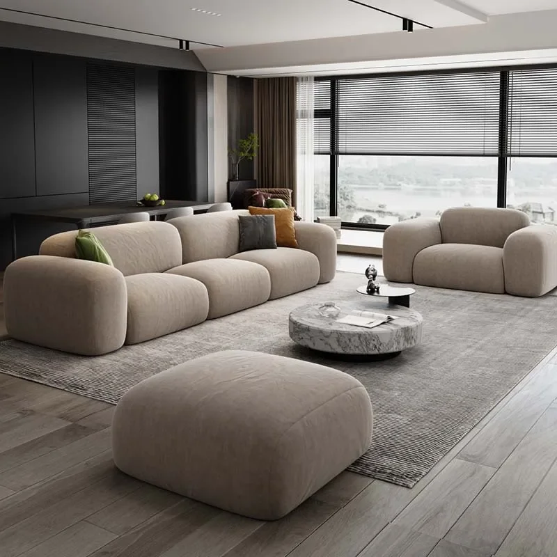 Ghế Sofa Phòng Khách Hiện Đại Tối Giản Mặt Cắt Puff Sofa Góc Phòng Chờ Thoải Mái Divano Soggiorno Di Lusso Nội Thất Cao Cấp