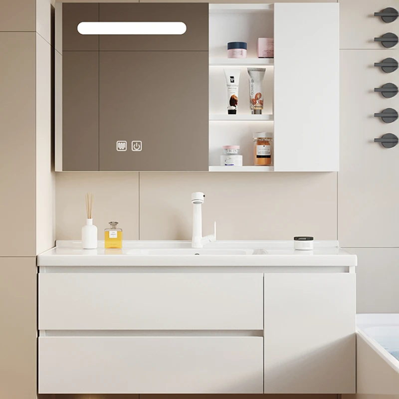 Hiện Đại Tổ Chức Phòng Tắm Vanity Tủ Bồn Rửa Trắng Vệ Sinh Tủ Bảo Quản Màn Hình Trang Điểm Salle De Bain Armoire Nội Thất Gia Đình