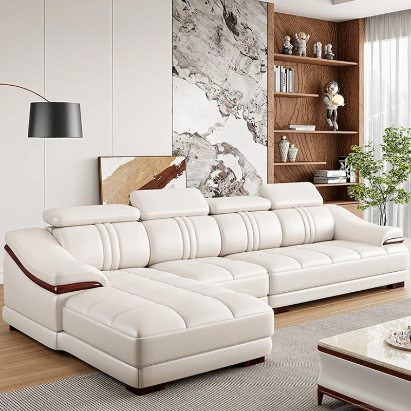 Bắc Âu Sang Trọng Lạ Mắt Ghế Sofa Da Thật Thiết Kế Ngả Ghế Sofa Loveseat Trắng Sofy Do Salonu Nội Thất Căn Hộ