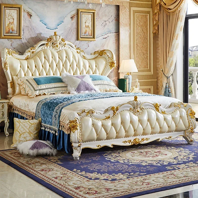 Royal Luxury Giường Đôi Gỗ Ngăn Kéo Cao Cấp Đôi Khung Giường Đôi Ngủ Hiện Đại Letti Matrimoniali Nội Thất Phòng Ngủ