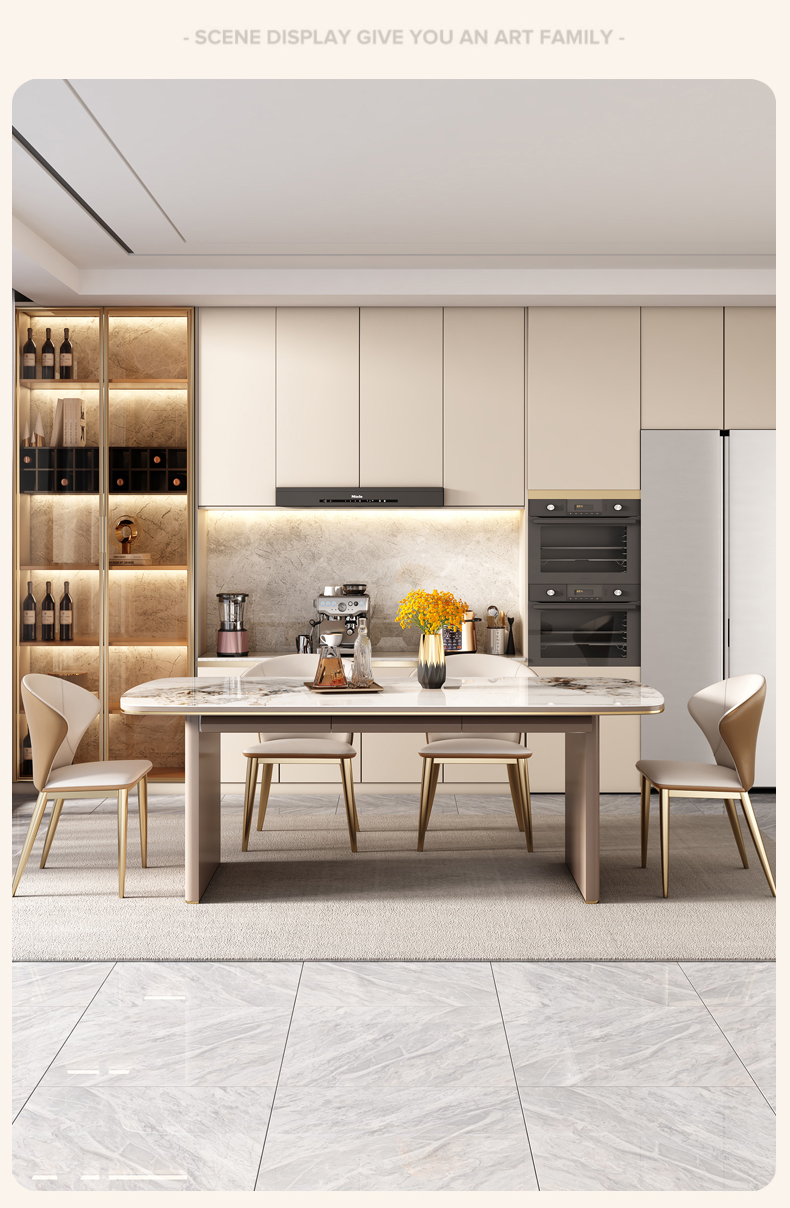 Bộ bàn trang điểm Bộ ghế Khách sạn Đá cẩm thạch Tiếp tân Bàn bên máy tính 8 người Mesa Comedor Bàn cà phê