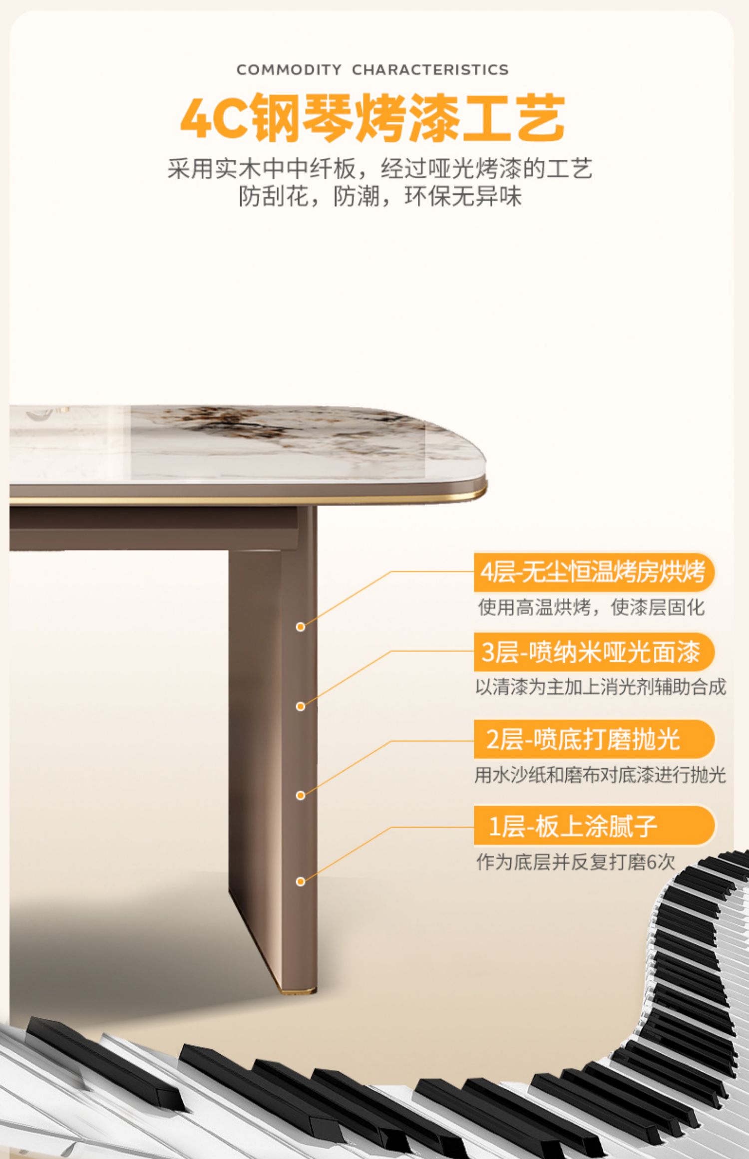 Bộ bàn trang điểm Bộ ghế Khách sạn Đá cẩm thạch Tiếp tân Bàn bên máy tính 8 người Mesa Comedor Bàn cà phê