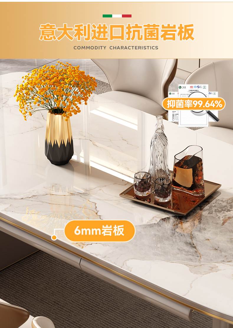 Bộ bàn trang điểm Bộ ghế Khách sạn Đá cẩm thạch Tiếp tân Bàn bên máy tính 8 người Mesa Comedor Bàn cà phê