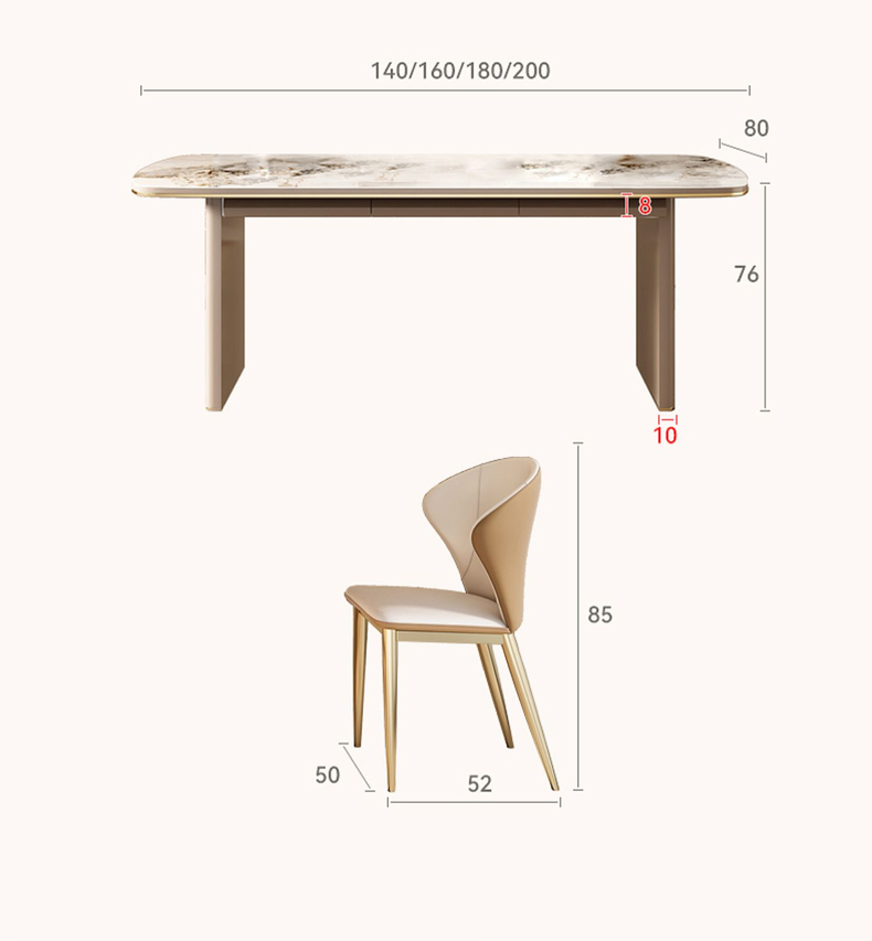 Bộ bàn trang điểm Bộ ghế Khách sạn Đá cẩm thạch Tiếp tân Bàn bên máy tính 8 người Mesa Comedor Bàn cà phê