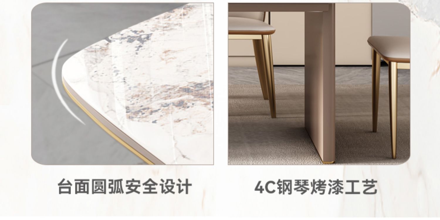 Bộ bàn trang điểm Bộ ghế Khách sạn Đá cẩm thạch Tiếp tân Bàn bên máy tính 8 người Mesa Comedor Bàn cà phê