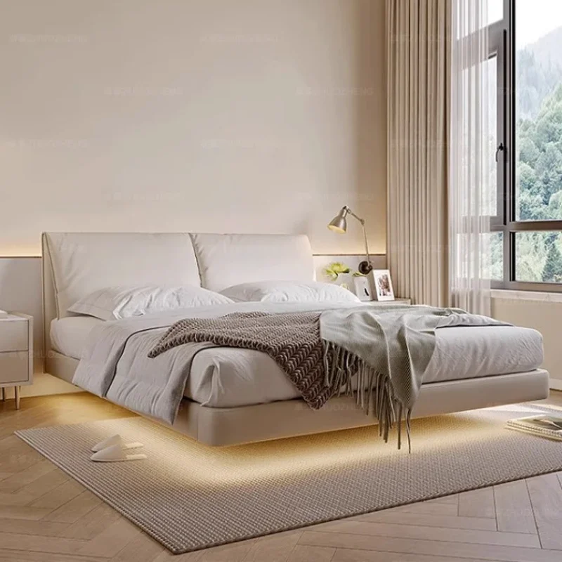 Lưu trữ Da Giường Đôi King Size Nổi An Toàn Hiện Đại Khung Giường Đôi Nền Tảng Ngủ Letto Matrimoniale Nội Thất Phòng Ngủ